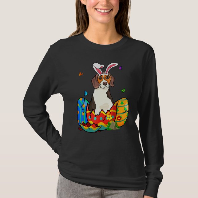 T-shirt OEufs de Pâques Beagle lapin Chien Chien Papa Chie (Devant)