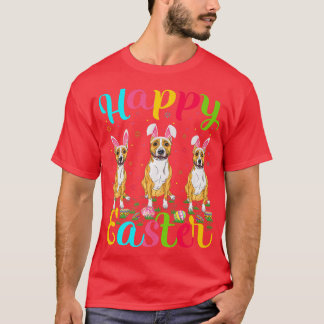 T-shirt Oeufs de Pâques Bunny Staffordshire Bull Terrier C