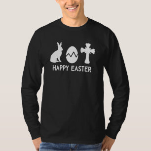 T-shirt Oeufs de Pâques lapin Croix chrétienne Joyeux Pâqu
