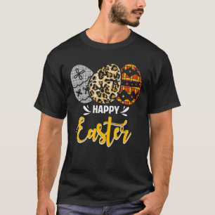T-shirt Oeufs de Pâques Plaid Leopard Christian Holiday Pa