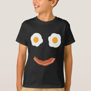 T-shirt Œufs Frits Bacon Visage Heureux Petit Déjeuner Nou