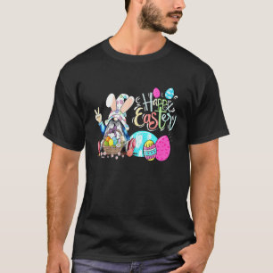 T-shirt Oeufs Gnome Boulet Cute Chasse Joyeux Jour de Pâqu