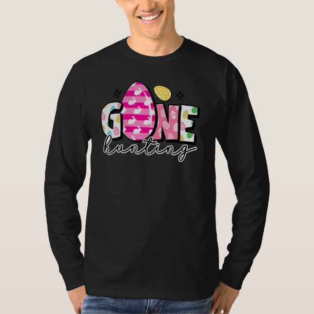 T-shirt Oeufs Gone Chasse Pâques Mignonne Joyeux Lapin Pâq (Devant)