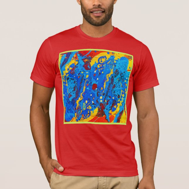 T-shirt Œuvre d'art abstraite aux couleurs vives (Devant)