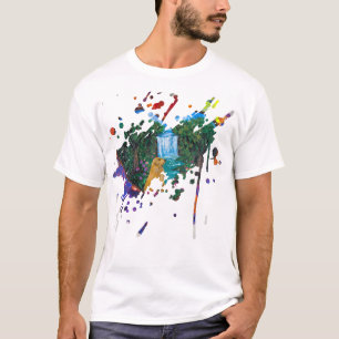 T-shirt     Œuvre d'art artisanale – Chien près de la casc