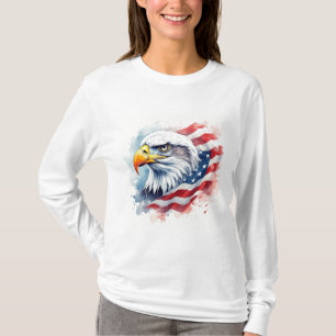 T-shirt Œuvre d'art de l'aigle patriotique militaire