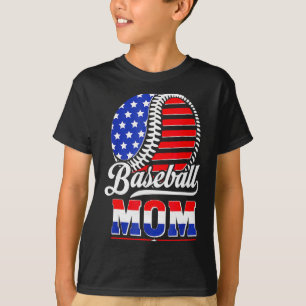 T-shirt Œuvre d'art de mère de drapeau américain de maman