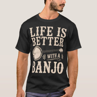 T-shirt Œuvre d'art drôle de banjo pour joueur de banjo à