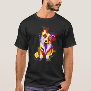 T-shirt Œuvre d'art éclaboussure d'eau Chiot Mignon Chien