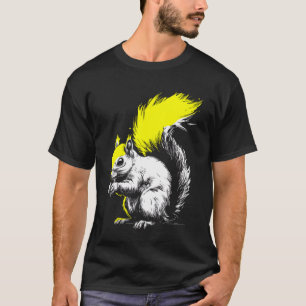 T-shirt Œuvre d'art Écureuil Amoureux des Animaux Forêt Na
