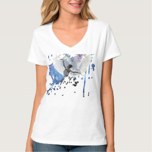 T-shirt Œuvre d'art faite main - Danse avec la lune