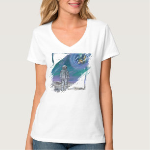 T-shirt Œuvre d'art faite main - Vue de la Terre