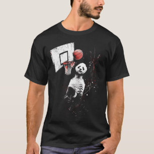 T-shirt Œuvre d'art Sketll Panda Bear Slam Dunk Joueur Ske