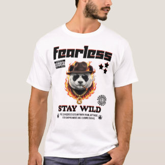 T-shirt Œuvre d'art unique de streetwear Panda Gangster