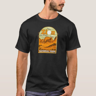 T-shirt Œuvre d'art vintage du parc national de Zion Souve