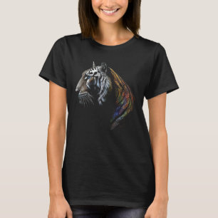 T-shirt Oeuvre de l'amoureux du tigre Mandala Animal Motif