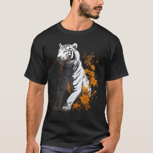 T-shirt Oeuvre de Tiger Lover Fleur Animal Motif Tiger 13