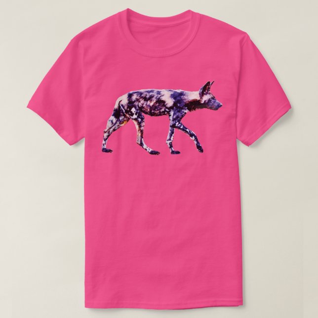 T-shirt Oeuvre d'impressionniste de chien sauvage africain (Design devant)