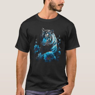 T-shirt Oeuvre d'orfèvre de tigre Fleur d'animal Motif Tig