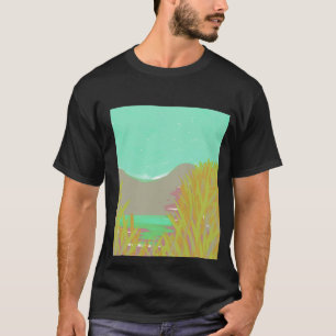 T-shirt Oeuvre D'Origine Contemporaine "Le Lac" Pour Lui