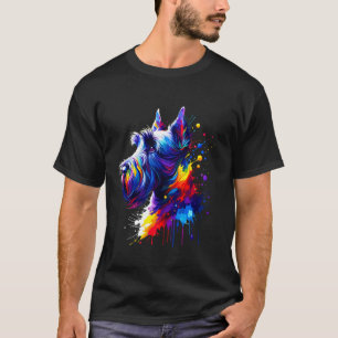 T-shirt Œuvre éclaboussée Terrier Écossais Scottie Terrier