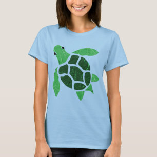 T-shirt Oeuvre en mosaïque de la tortue verte de Jade