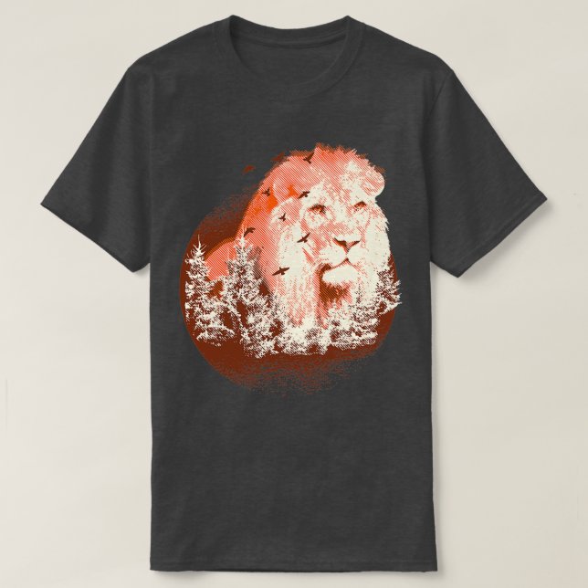 T-shirt Oeuvre majestueuse de Lion (Design devant)