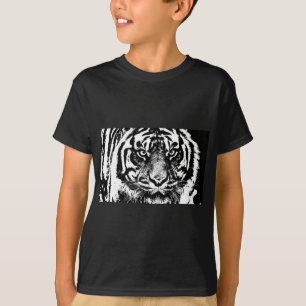 T-shirt OEuvre oculaire noir blanc Sumatra Bornéo Tiger