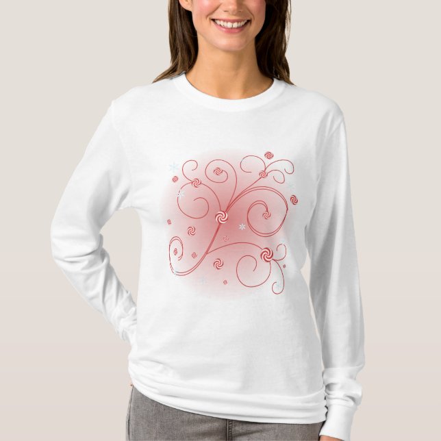 T-shirt OEuvres Tourbillonnant de menthe poivrée et de flo (Devant)