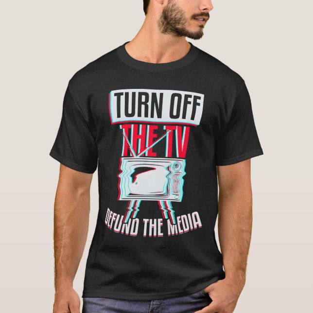 T-shirt OffheV Defund Media boy (Devant)