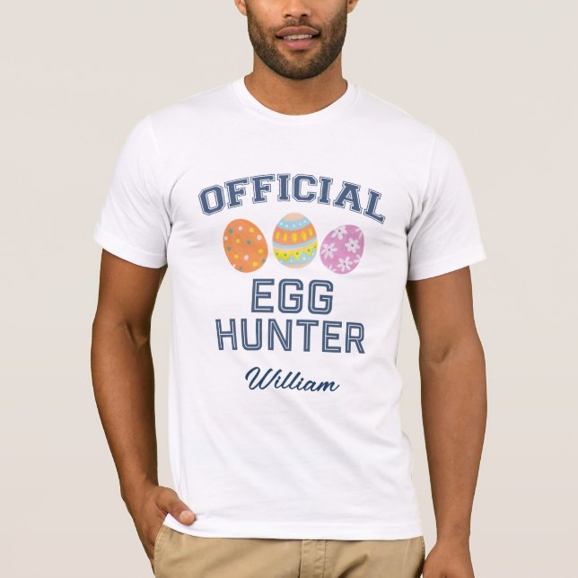 T-shirt Official Egg Hunter Custom Name Easter Men (Devant)