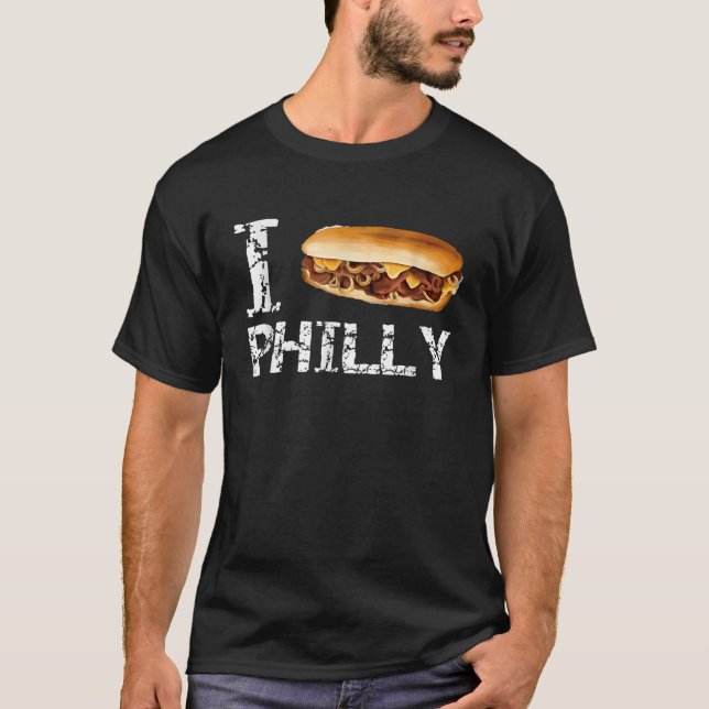 T-shirt Officielle I Love Philly Cheesesteak Chemise (Devant)