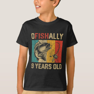 T-shirt Officiellement 9 ans drôle de pêche anniversaire p