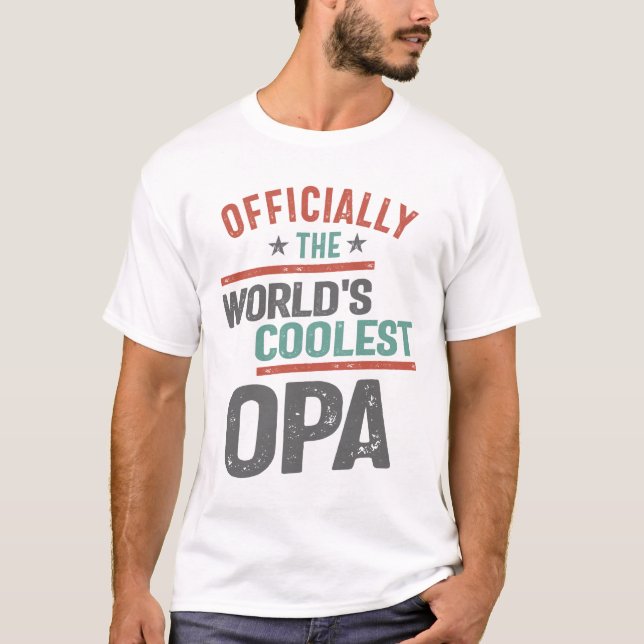T-shirt Officiellement le Opa le plus froid du monde (Devant)
