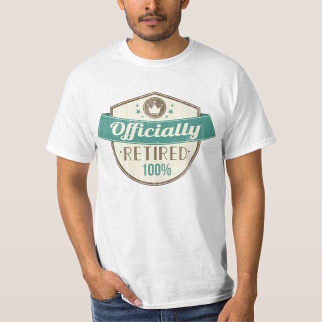 T-shirt Officiellement retiré, retraite de cru de 100 pour (Devant)