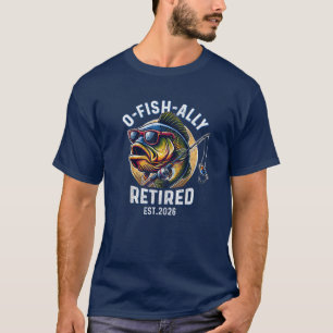 T-shirt Officiellement Retraité 2026 Retraite de Pêcheur