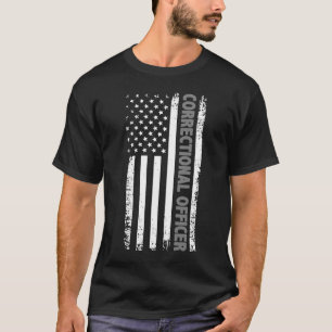 T-shirt Officier correctionnel Drapeau américain mince Sil