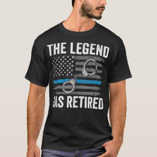 T-shirt Officier de police à la retraite Mince Ligne bleue
