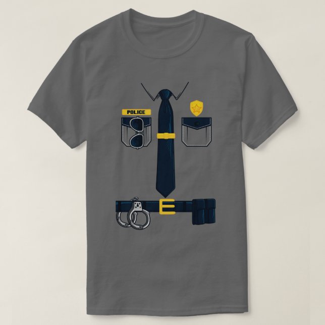 T-shirt Officier de police Cadeau police uniforme costume  (Design devant)