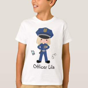 T-shirt Officier de police féminin personnalisé