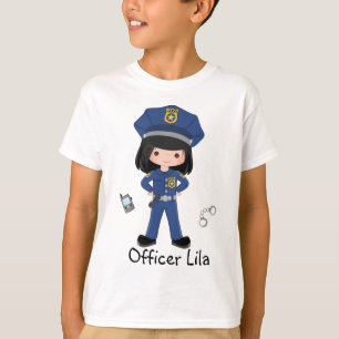 T-shirt Officier de police féminin personnalisé