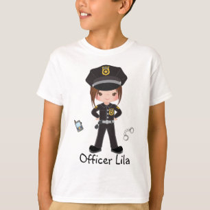 T-shirt Officier de police féminin personnalisé