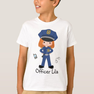 T-shirt Officier de police féminin personnalisé