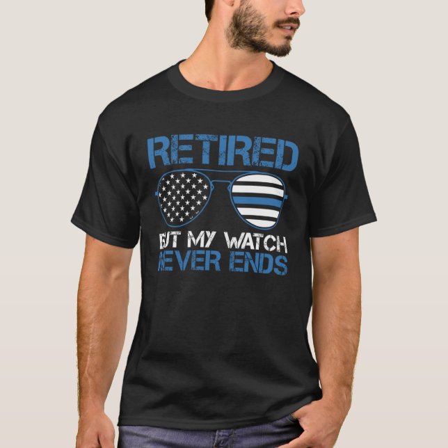 T-shirt Officier De Police Retraité Mais Ma Veille Ne Se T (Devant)