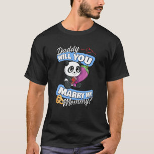 T-shirt Offre Mariage Panda mignonne Papa Voulez-Vous Épou