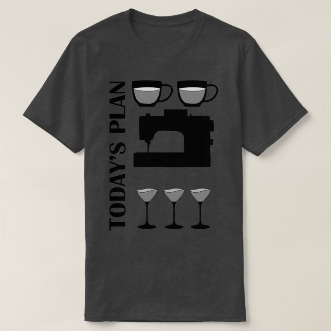 T-shirt Offrez-vous du café Vin de couture (Design devant)