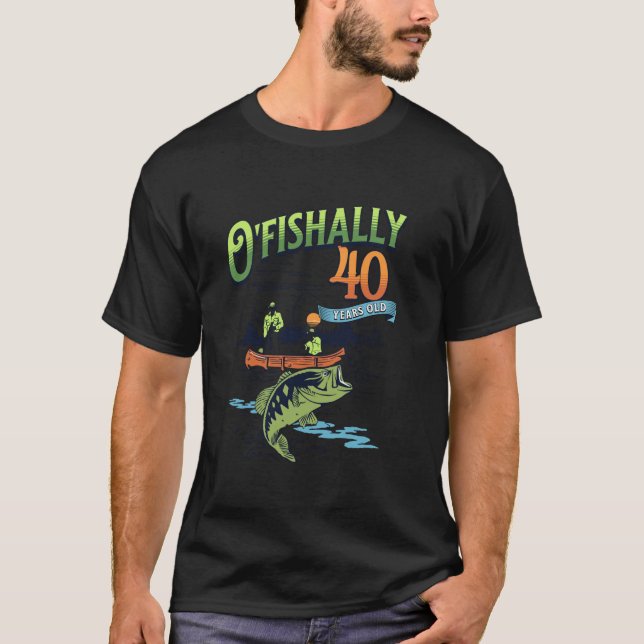 T-shirt Ofish 40 ans thème de pêche 40e anniversaire (Devant)