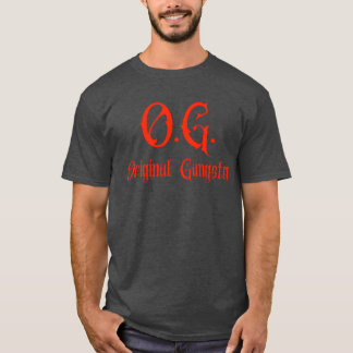 T-shirt OG Original Gangster en lettres rouges écarlates a