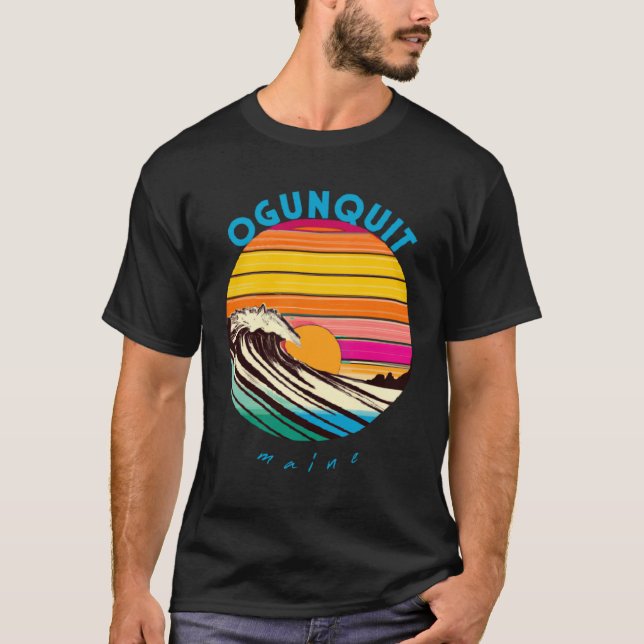 T-shirt Ogunquit Retro 1980s Style Maine (Devant)