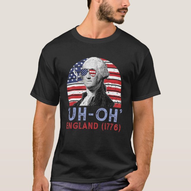 T-shirt Oh Angleterre 1776 George Washington 4 juillet (Devant)